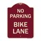 Signmission Designer Series No Parking Bike Lane, Burgundy Heavy-Gauge Aluminum Sign, 24" x 18", BU-1824-23629 A-DES-BU-1824-23629 - alternate 1
